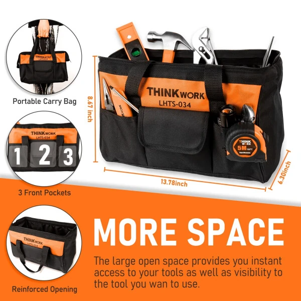THINKWORK Orange Tool Set - 207 Piece Portable Home Repairing Tool Kit - 6