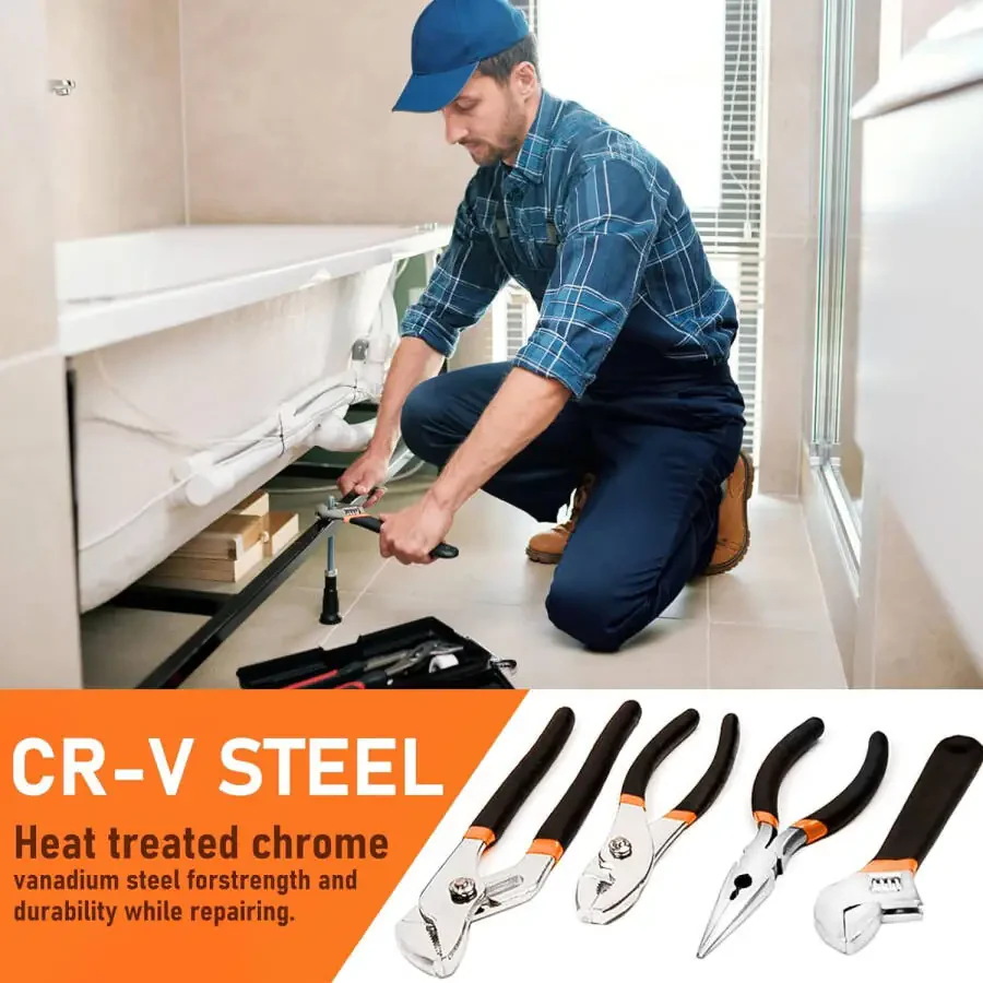 THINKWORK Orange Tool Set - 207 Piece Portable Home Repairing Tool Kit - 7