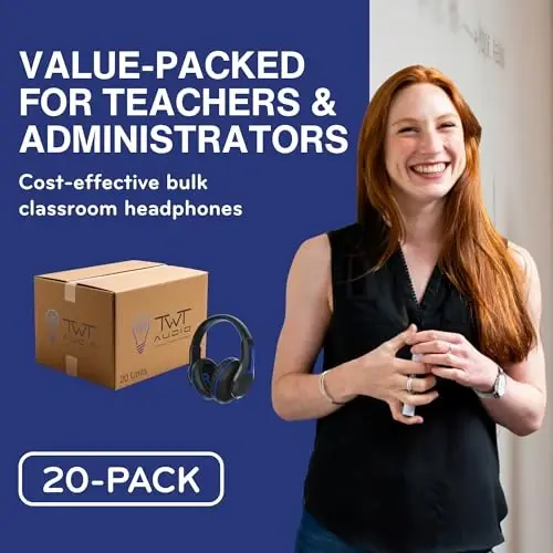 ThinkWrite Technologies TWT Audio Classroom Headphones – Duro 203 Over Ear Wired Headset for School, Students, Teachers, Durable Noise Reducing USB C for Kids, Testing & Learning - 6