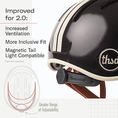 Thousand Adult Bike Helmet The Original Low Profile Retro Commuter Cycling Helmet Safety Certified for Bicycle Skateboard Road Bike Skating Roller Skates; for Men & Women; Heritage Collection (Medium) - 2