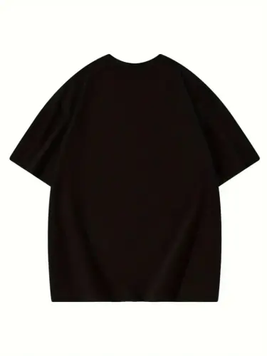 Thousand Baskılı Oversize Bisiklet Yaka T-shirt - Siyah - 3