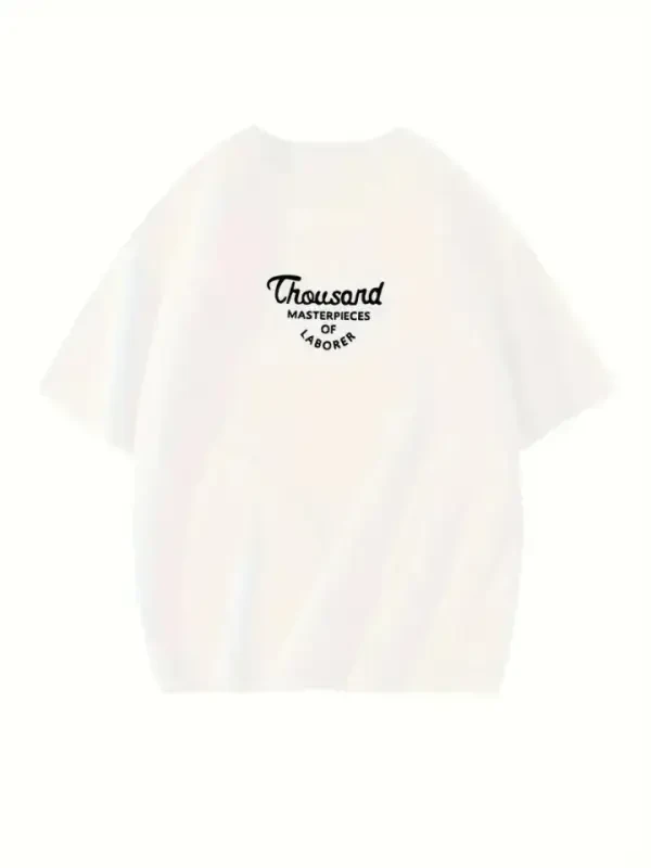 Thousand Bosmali Katta Bıslikli Velosiped Yoqalı T-shirt - Oq - 2