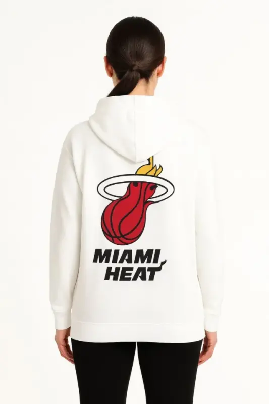 Three Thread Hoodie Front and Back Printed SweatShirt Hoodie - White - 3