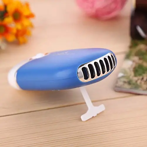 ThreeH Portable Mini Personal Fan Handheld USB Rechargeable Bladeless Air Conditioner Mute Electric Built-in Li-ion Battery Powered Desk Cooling Fan H-F015Black - 4