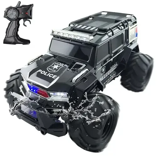 Threeking 1: 14 Waterproof Rc Police Cars Amphipious Remote Control Car SUV Truck Indoor Outdoor Toys with Police-Siren Lights for 6 7 8 9 10 11 12 Year Old Kids Boys Girls Gifts Presents - THREEKING