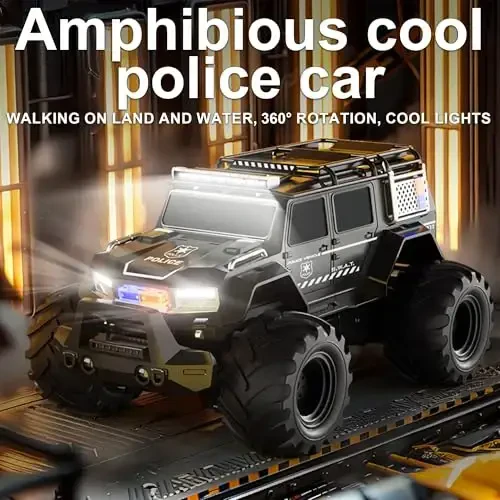 Threeking 1: 14 Waterproof Rc Police Cars Amphipious Remote Control Car SUV Truck Indoor Outdoor Toys with Police-Siren Lights for 6 7 8 9 10 11 12 Year Old Kids Boys Girls Gifts Presents - 6