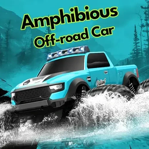 Threeking 1: 14 Suvga chidamli Monster Truck O'yinchoq RC Avtomobillar Tezlikni Sozlash Mumkin Bo'lgan Amfibiya Masofadan Boshqariladigan Avtomobil Yuk mashinalari Chiroqlar bilan 4WD Hamma erlarda Yo'ltanlamas Pickup O'yinchoq Sovg'alar - 2