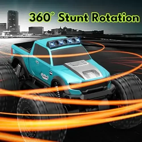 Threeking 1: 14 Waterproof Monster Truck Toys RC Cars Speed-Adjustable Amphibious Remote Control Car Trucks with Lights 4WD All Terrain Off-Road Pickup Toy Gifts Presents - 3