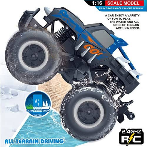 Threeking 1:16 Pick-up Toys RC Car Truck Toys Remote Control Cars Body Waterproofing Suitable for All Terrain 4WD Off-Road Car Gifts Presents for Boys/Girls Ages 6+ - 5