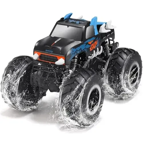 Threeking 1: 16 Waterproof Monster Truck Toys RC Cars Amphibious Remote Control Car Trucks 4WD All Terrain Off-Road Pickup Toy for 6 7 8 9 10 11 12 Year Old Boys Girls Kids Gifts Presents - 6