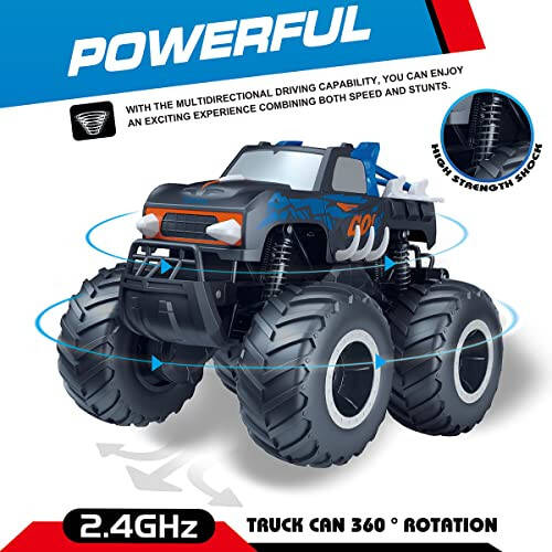 Threeking 1:16 Pikap Oyuncak RC Araba Kamyon Oyuncakları Uzaktan Kumandalı Arabalar Gövde Su Geçirmez Her Arazide Kullanılabilir 4WD Off-Road Araba Hediye Çocuklar İçin Hediyeler 6 Yaş ve Üzeri - 3