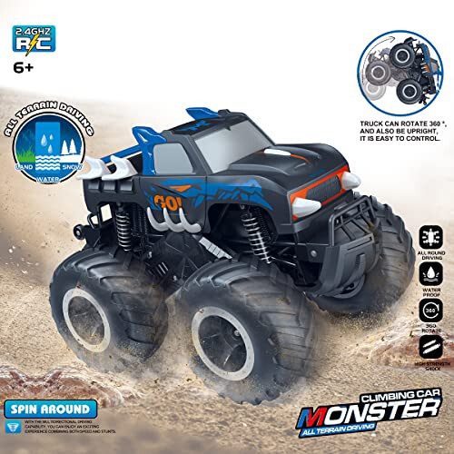 Threeking 1:16 Pikap Oyuncak RC Araba Kamyon Oyuncakları Uzaktan Kumandalı Arabalar Gövde Su Geçirmez Her Arazide Kullanılabilir 4WD Off-Road Araba Hediye Çocuklar İçin Hediyeler 6 Yaş ve Üzeri - 4