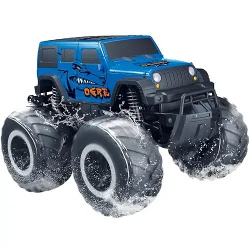 Threeking 1: 16 Waterproof Monster Truck SUV Toys RC Cars Remote Control Car Truck Toys 4WD All Terrain Off-Road Car Toy Gifts Presents 6 7 8 9 10 11 12 Year Old Kids Boys Girls Toys 