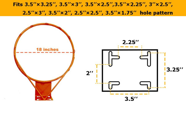 THUNDERBAY 18 İnç Standart Basit Basketbol Potası, Değişim veya Garaj Montajı İçin, Tüm Hava Koşullarına Dayanıklı Ağ ile - 7