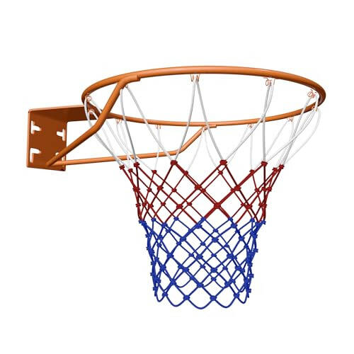 THUNDERBAY 18 inch Standard Simple Basketball Rim for Replacement or Garage Mount with All Weather Net - 1