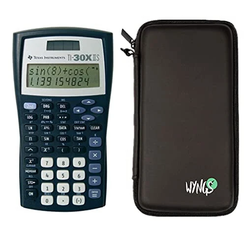 TI 30 XIIS Technical Scientific Calculator + WYNGS Protective Case Black - Texas Instruments