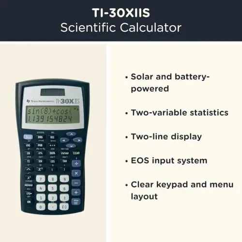 TI 30 XIIS Teknik Bilimsel Hesap Makinesi + WYNGS Korumalı Kılıf Siyah - 1