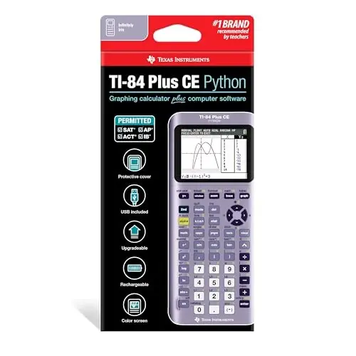 TI-84 Plus CE Python Enhanced Graphing plus Software, Iris/Purple - 5