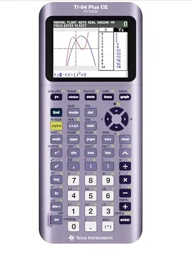 TI-84 Plus CE Python Enhanced Graphing plus Software, Iris/Purple - TEXAS INSTRUMENTS