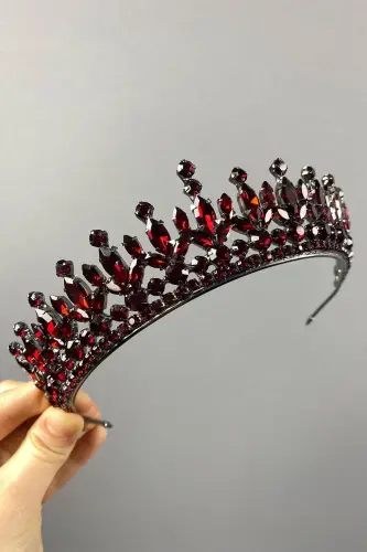 Тиара невесты Pedro Model Элегантная корона для хны Бордовая корона невесты - 8