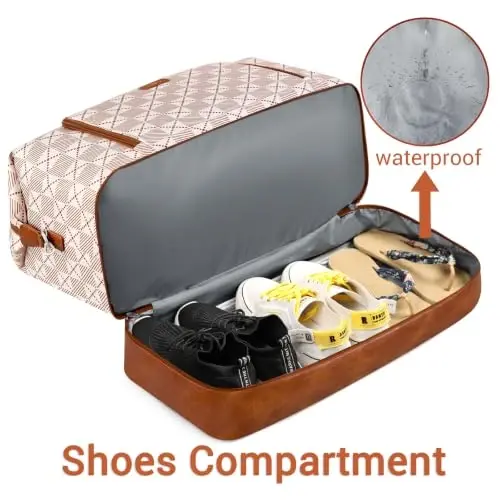 TIBES Travel Weekender Bag for Women, Overnight Bag with Shoe Compartment | 3PCS Large Travel Duffel Bag for Gym, Travel, Hospital, Business Trip, Carry On Tote, Wet & Dry Separation, Water Resistant - 3