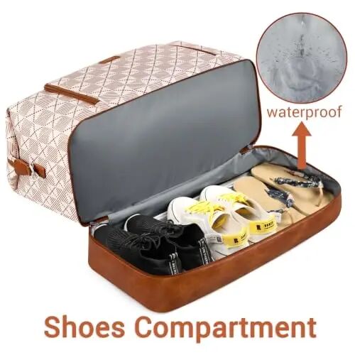 TIBES Travel Weekender Bag for Women, Overnight Bag with Shoe Compartment | 3PCS Large Travel Duffel Bag for Gym, Travel, Hospital, Business Trip, Carry On Tote, Wet & Dry Separation, Water Resistant - 3