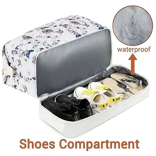 TIBES Travel Weekender Bag for Women, Overnight Bag with Shoe Compartment | 3PCS Large Travel Duffel Bag for Gym, Travel, Hospital, Business Trip, Carry On Tote, Wet & Dry Separation, Water Resistant - TIBES (1)