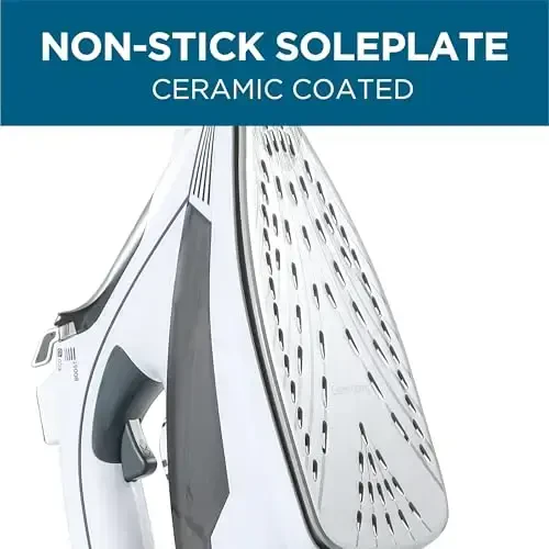 Commercial Care Clothing Steam Iron, 1800 Watts Steamer for Clothes, Ceramic Coated Soleplate, Vertical Steaming, Self-Cleaning Portable Iron, 10.8-Ounce Water Tank Capacity, CCSI1000, Black - 5