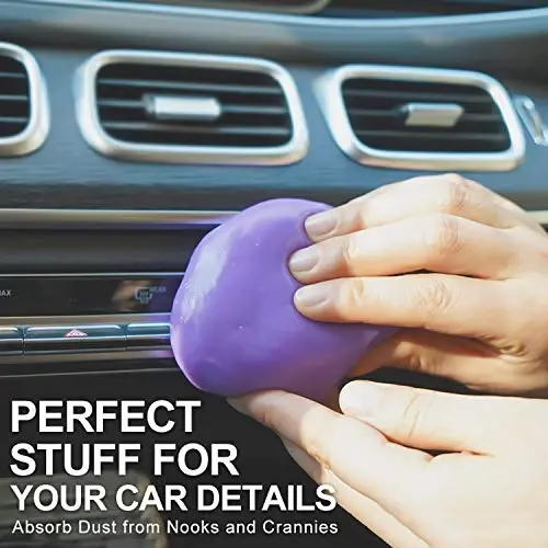TICARVE 2 Pack Cleaning Gel Car Cleaning Putty Car Slime for Cleaning Car Detailing Gel Car Interior Cleaner Car Accessories Keyboard Cleaner Rose Purple (320g/11.2oz) - 5