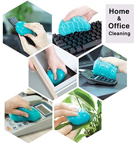 TICARVE 2Pack Cleaning Gel for Car Cleaning Putty Car Slime for Cleaning Car Detailing Putty Detail Tools Car Interior Cleaner Automotive Car Cleaning Kits Keyboard Cleaner Blue Purple (320g/11.2oz) - 6