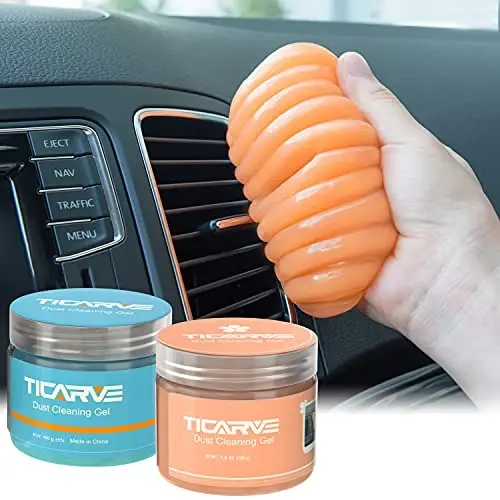 TICARVE 2Pack Car Cleaning Gel Car Putty Car Cleaning Putty Auto Tools for Car Interior Cleaner Cleaning Kits Automotive Car Cleaner Blue Orange (320g/11.2oz) - 1