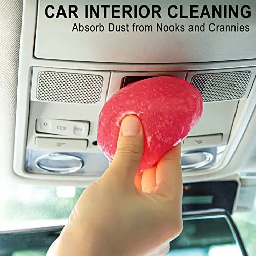 TICARVE 2 Pack Cleaning Gel Car Cleaning Putty Car Slime for Cleaning Car Detailing Gel Car Interior Cleaner Car Accessories Keyboard Cleaner Rose Purple (320g/11.2oz) - 2