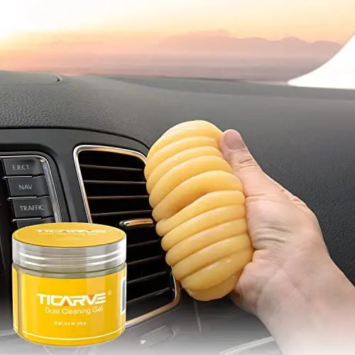 TICARVE Car Cleaning Gel Car Detailing Putty Car Cleaning Putty Gel Auto Detailing Tools Car Interior Cleaner Car Cleaning Kits Cleaning Slime Keyboard Cleaner Yellow - 1