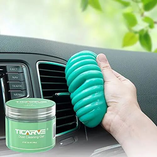 TICARVE Cleaning Gel for Car Detailing Kit Car Accessories Auto Detail Gel | Automotive Dust Air Vent Interior Detail Putty Cleaner For Laptop Car Slime Cleaner Dust Remover Gift For Men Women 5.6oz - TICARVE
