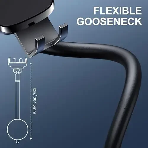 TICILFO Phone Holders for Your Car [Gooseneck Flexible] Phone Stand for Car Dashboard Windshield Automotive Accessories [Strong Suction Cup] Cell Phone Car Mount for All iPhone Android Smartphone - 4