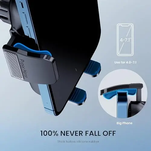 TICILFO Car Phone Holder [Military-Grade Suction] Phone Stand for Car [Super Stable] Automobile Car Mount for iPhone Universal Accessories Air Vent Dashboard Windshield Mount Fit Vehicle Accessories - 5