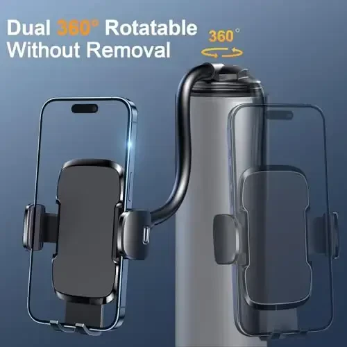 TICILFO Avtomobilingiz uchun telefon ushlagichlari [Egiluvchan g‘oz bo‘yni] Avtomobil paneli uchun telefon stendi, Oyna avtomobil aksessuarlari [Kuchli so‘rg‘ich] Barcha iPhone Android smartfonlari uchun mobil telefon avtomobil ushlagichi - 5