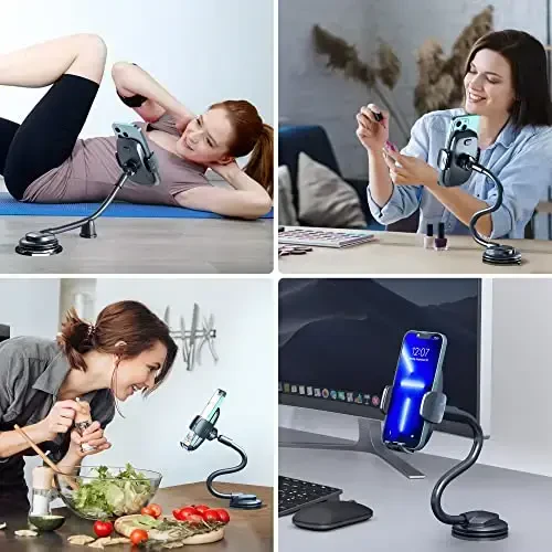 TICILFO Phone Holders for Your Car [Gooseneck Flexible] Phone Stand for Car Dashboard Windshield Automotive Accessories [Strong Suction Cup] Cell Phone Car Mount for All iPhone Android Smartphone - 7