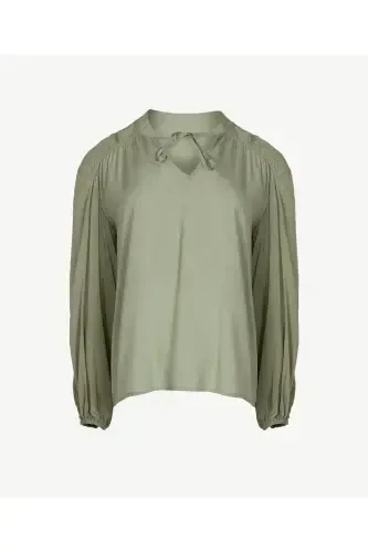 Tie-Front Blouse - 1