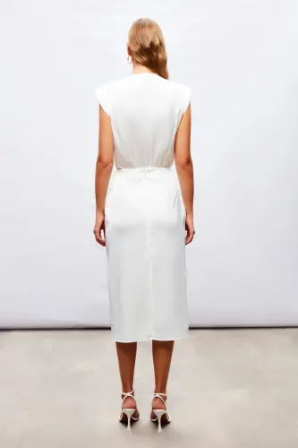 Tied Satin Skirt - ECRU - 7