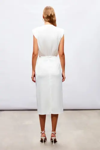 Tied Satin Skirt - ECRU - 7