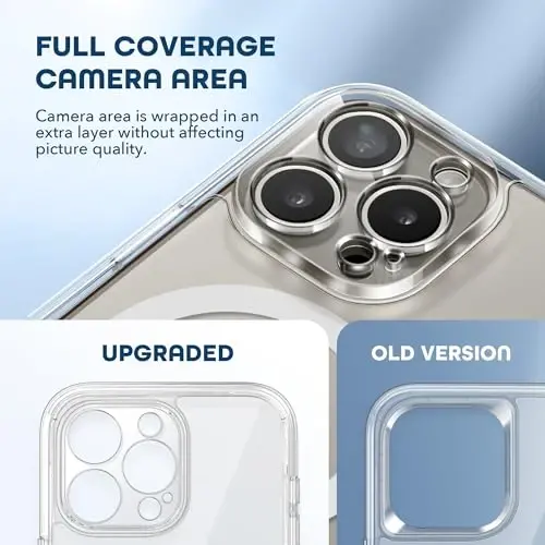 TIESZEN для чехла iPhone 15 Pro Max, совместимый с MagSafe, со встроенным защитным экраном для конфиденциальности и защитой камеры, противошпионский полноразмерный пыленепроницаемый ударопрочный жесткий чехол для телефона 6,7 дюйма, прозрачный - 4