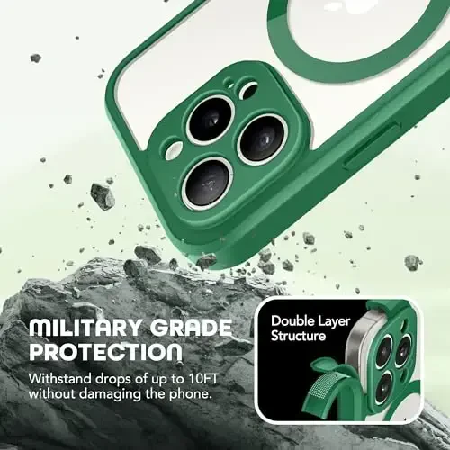 TIESZEN для iPhone 15 Pro Max, совместимый с MagSafe, встроенная защитная пленка для экрана и защита камеры, защита от шпионажа, защита от пыли и ударов, жесткий чехол для телефона 6,7