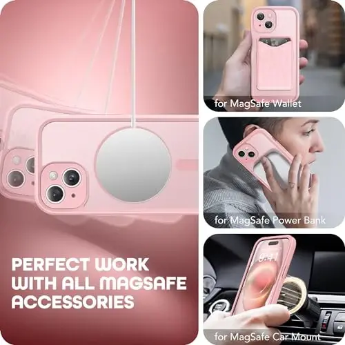 TIESZEN для iPhone 15, совместимый с MagSafe, встроенная защитная пленка для экрана и защита камеры, защита от шпионства, пыленепроницаемый и ударопрочный чехол для телефона 6.1