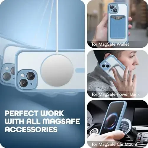 TIESZEN для iPhone 15, совместимый с MagSafe, встроенная защитная пленка для экрана и защита камеры, защита от шпионства, пыленепроницаемый, противоударный жесткий чехол для телефона 6.1