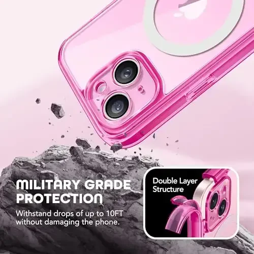 TIESZEN for iPhone 15 Case, Compatible with MagSafe, Built-in Privacy Screen Protector and Camera Protection, Anti Spy Full Body Dustproof Shockproof Hard Phone Case 6.1