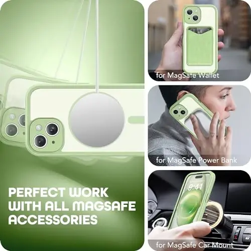 TIESZEN for iPhone 15 Case, Compatible with MagSafe, Built-in Privacy Screen Protector and Camera Protection, Anti Spy Full Body Dustproof Shockproof Hard Phone Case 6.1