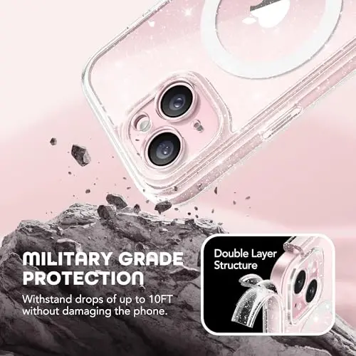 TIESZEN for iPhone 15 Case, Compatible with MagSafe, Built-in Privacy Screen Protector and Camera Protection, Anti Spy Full Body Dustproof Shockproof Hard Phone Case 6.1