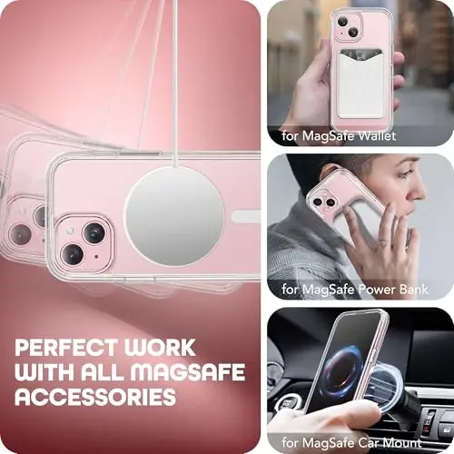 TIESZEN for iPhone 15 Pro Case, Compatible with MagSafe, Built-in Privacy Screen Protector and Camera Protection, Anti Spy Full Body Dustproof Shockproof Hard Phone Case 6.1