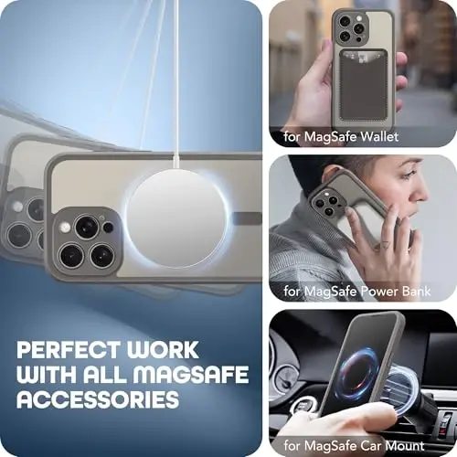 TIESZEN for iPhone 15 Pro Case, Compatible with MagSafe, Built-in Privacy Screen Protector and Camera Protection, Anti Spy Full Body Dustproof Shockproof Hard Phone Case 6.1